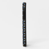 Case-Mate Pour iPhone géométrique bleue sur coque noir (Dos/Gauche)