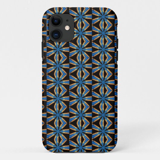 Case-Mate Pour iPhone géométrique bleue sur coque noir (Dos)