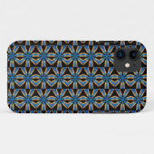 Case-Mate Pour iPhone géométrique bleue sur coque noir (Dos (Horizontal))
