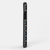 Case-Mate Pour iPhone géométrique bleue sur coque noir (Dos/Droite)