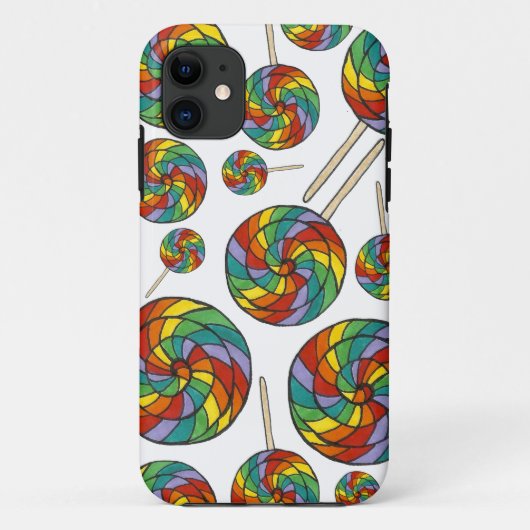 Case-Mate Pour iPhone Rainbow Swirl Lollipop Lollipops Candy Pride Coque (Dos)