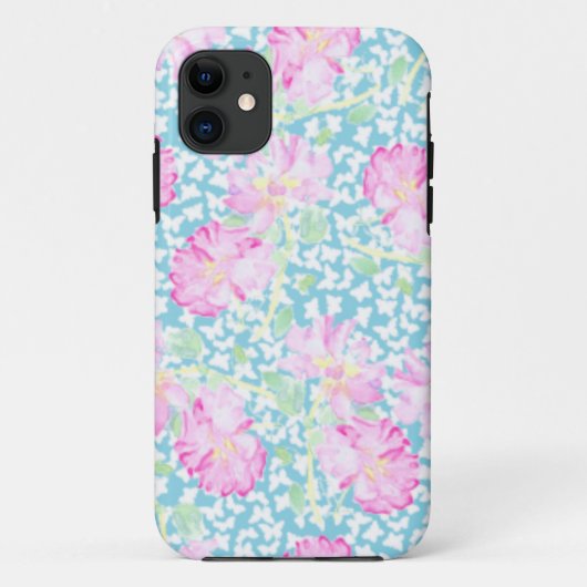 Case-Mate Pour iPhone Roses roses sur Turquoise 5/5s Coque-Mate Coque Xt (Dos)