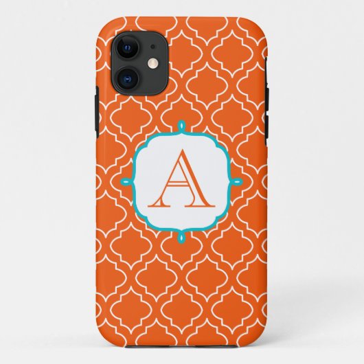 Case-Mate Pour iPhone Tangerine Monogramme Téléphone 5 Coque (Dos)