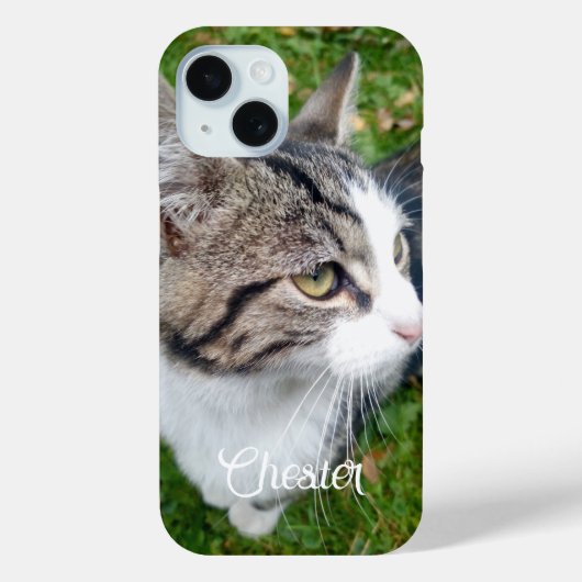 CaseMate iPhone 15 Hoesje met aangepaste kattenfot (Achterkant)