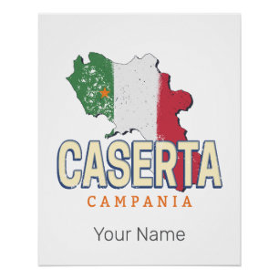 Caserta Italië Retro Campania Kaart Souvenir Perfect Poster
