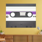 Casette tape - Paars Canvas Afdruk (Insitu (Woonkamer))