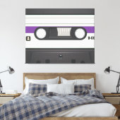 Casette tape - Paars Canvas Afdruk (Insitu (Slaapkamer))