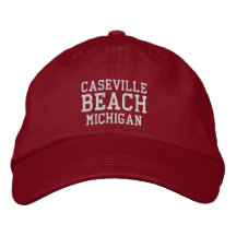Caseville Beach Michigan Geborduurde Honkbalpet