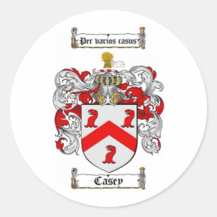 CASEY FAMILY CREST - CASEY WAPEN RONDE STICKER