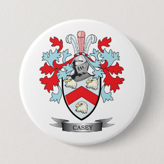 Casey Family Crest en Wapenmunt Ronde Button 7,6 Cm