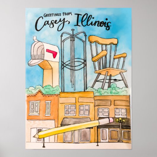 Casey, IL Travel Poster (Voorkant)