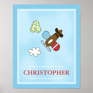 Casey's ABC Airplane Personalized Name Art Print