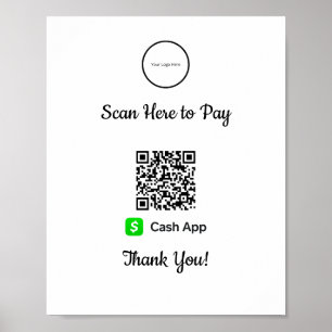 Cash App Mobiele Betaling Te betalen scannen Poster