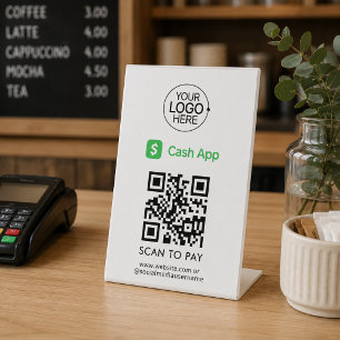 Cash App QR-code contactloze betaling logo toevoeg Reclamebord Met Voetstuk