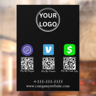 Cash App Venmo Paypal QR-code scan om logo te beta Raamsticker