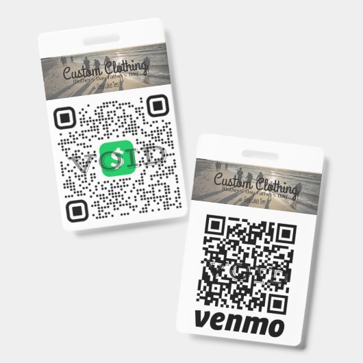 Cash App & Venmo QR Code Bedrijfsbadge Badge (Voor- en achterkant)