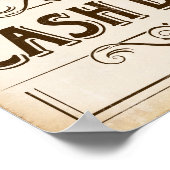  CASH BAR-gebarentafdruk Poster (Hoek)