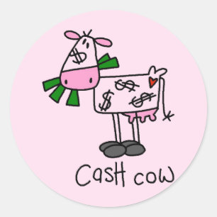 Cash Cow Tshirts en Gifts Ronde Sticker