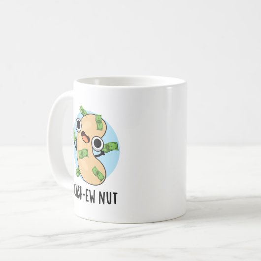 Cash-ew Nut Funny Cashew Nut Pun Koffiemok (Voorkant links)