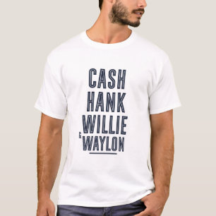 Cash Hank Willie en Waylon Country Side Muziek T-shirt