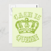 Cash is Queen Briefkaart (Voorkant / Achterkant)