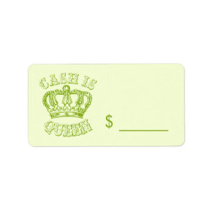 Cash Is Queen - Yard Sale Labels