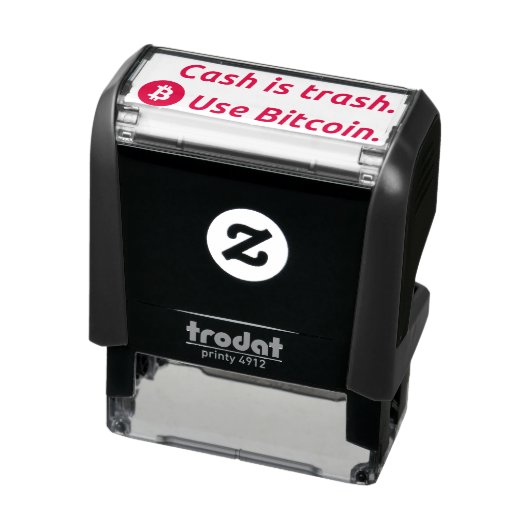 "Cash is trash" Bitcoin Zelfinkt Geld Stempel (Product)