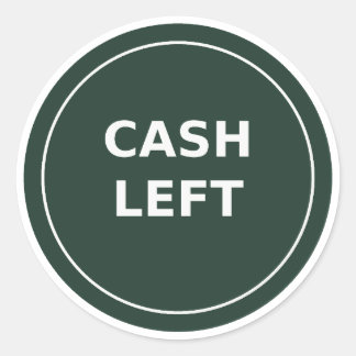 Cash Links Ronde Sticker