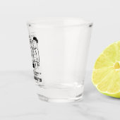 Cash Machine Laughs bij Customer Cartoon. Shot Glas (Rechts)