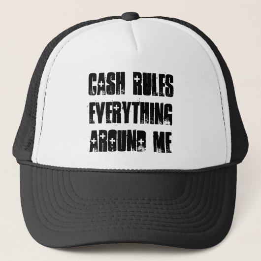 Cash Rules Snapback Blk/Wh Trucker Pet (Voorkant)