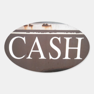 CASH Tow Truck Vintage Car Sign Ovale Sticker