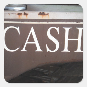 CASH Tow Truck Vintage Car Sign Vierkante Sticker