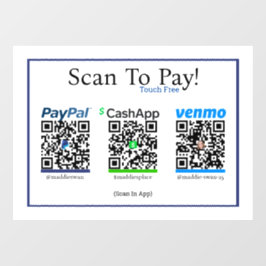 Cashapp Venmo & Paypal Sticker voor mobiele betali
