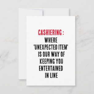 Cashiering Waar 'onverwacht item' is onze manier v Bedankkaart