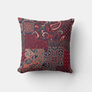 Cashmere Paisley Silk: Abstracte patchwork Kussen