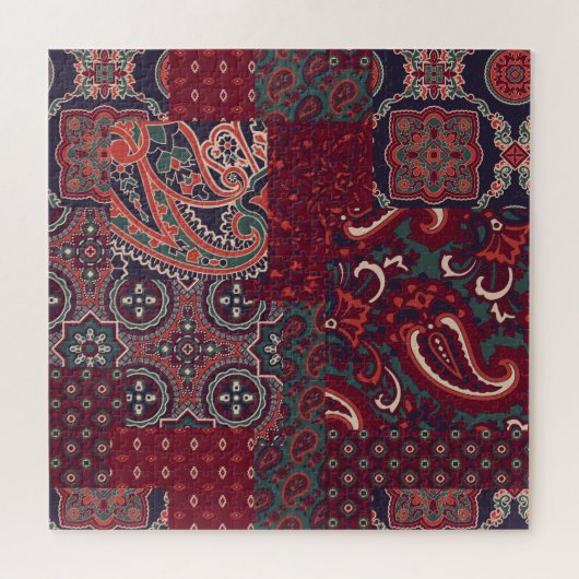 Cashmere Paisley Silk: Abstracte patchwork Legpuzzel (Horizontaal)