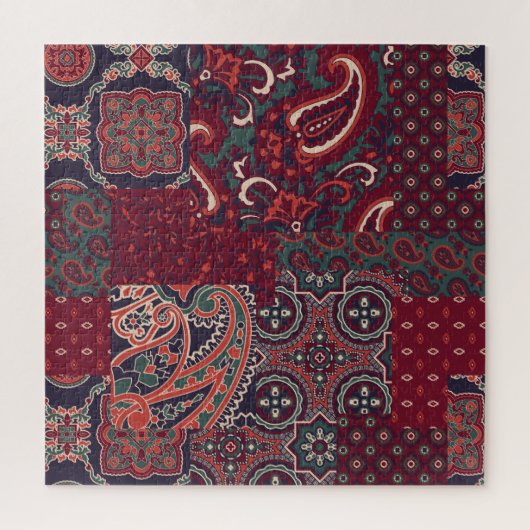Cashmere Paisley Silk: Abstracte  patchwork Legpuzzel (Verticaal)