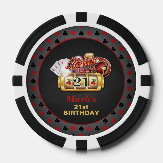Casino 21e verjaardag poker chip (Voorkant)