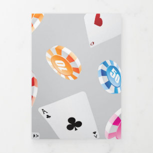 Casino, accessoires spellen patroon 8 drieluik wenskaart