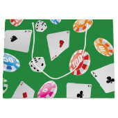 Casino, accessoires voor games patroon 4 groot cadeauzakje (Voorkant)