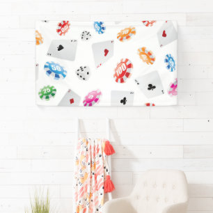 Casino, accessoires voor games spandoek