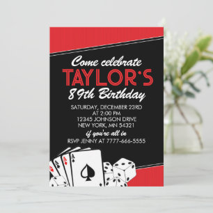 Casino Adulte Anniversaire Invitations