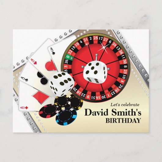 casino adulte jeu anniversaire Carte postale (Devant)