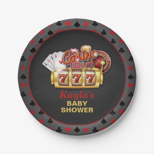 Casino Baby shower Papier Bord (Voorkant)