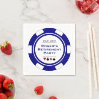 Casino Blauw Witte Pokerchip Pensioenfeest