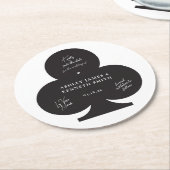 Casino Bruiloft Bewaar de datum Ronde Kartonnen Onderzetter (Gebogen)