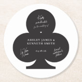 Casino Bruiloft Bewaar de datum Ronde Kartonnen Onderzetter (Voorkant)