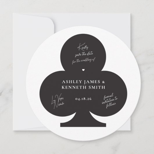 Casino Bruiloft Bewaar de datum Save The Date (Voorkant)