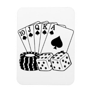 Casino Cards Dice Poker Chips Art  Magneet