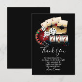 casino, carte de remerciements de poker (Devant / Derrière)